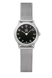 Calvin Klein Minimal Black Dial Silver Mesh Bracelet Watch for Women - K3M53151