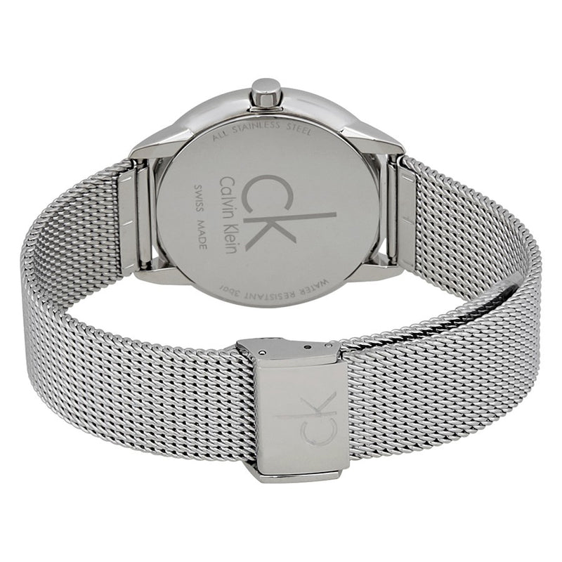 Calvin Klein Minimal White Dial Silver Mesh Bracelet Watch for Men - K3M2112Y