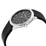 Calvin Klein Minimal Grey Dial Black Leather Strap Watch for Men - K3M221C4