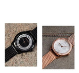 Calvin Klein Minimal Diamonds Black Dial Black Mesh Bracelet Watch for Women - K3M2342R