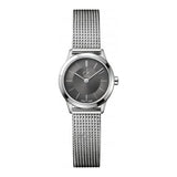Calvin Klein Minimal Grey Dial Silver Mesh Bracelet Watch for Men - K3M51154