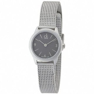 Calvin Klein Minimal Grey Dial Silver Mesh Bracelet Watch for Men - K3M51154