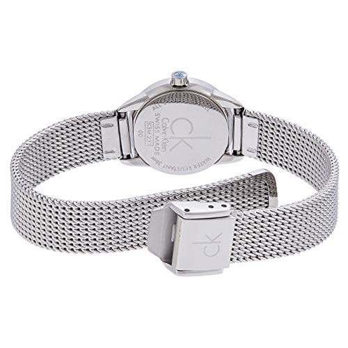 Calvin Klein Minimal Grey Dial Silver Mesh Bracelet Watch for Women - K3M2312X