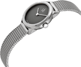 Calvin Klein Minimal Grey Dial Silver Mesh Bracelet Watch for Women - K3M2312X