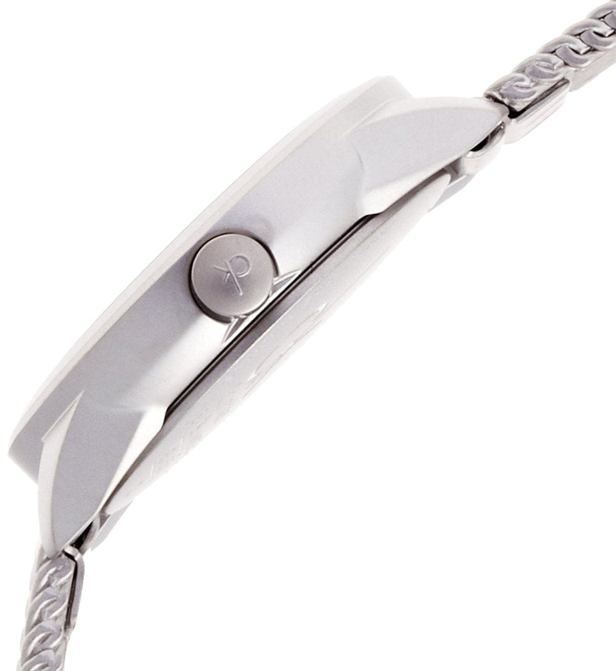 Calvin Klein Minimal Grey Dial Silver Mesh Bracelet Watch for Women - K3M53154