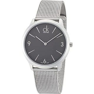 Calvin Klein Minimal Grey Dial Silver Mesh Bracelet Watch for Women - K3M53154