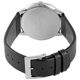 Calvin Klein Minimal Diamonds Black Dial Black Leather Strap Watch for Men - K3M211CS