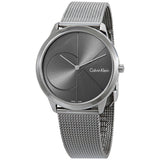 Calvin Klein Minimal Black Dial Silver Mesh Bracelet Watch for Men - K3M21123