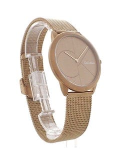 Calvin Klein Minimal Quartz Pink Gold Dial Pink Gold Mesh Bracelet Watch for Men - K3M11TFK