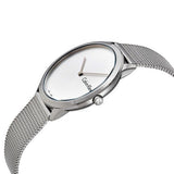 Calvin Klein Minimal Silver Dial Silver Mesh Bracelet Watch for Men - K3M211Y6