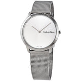 Calvin Klein Minimal Silver Dial Silver Mesh Bracelet Watch for Men - K3M211Y6