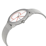 Calvin Klein Minimal White Dial Silver Mesh Bracelet Watch for Women - K3M52152