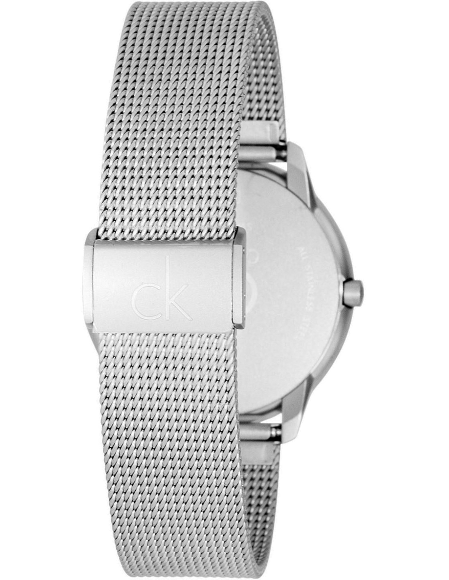 Calvin Klein Minimal Silver Dial Silver Mesh Bracelet Watch for Men - K3M21126