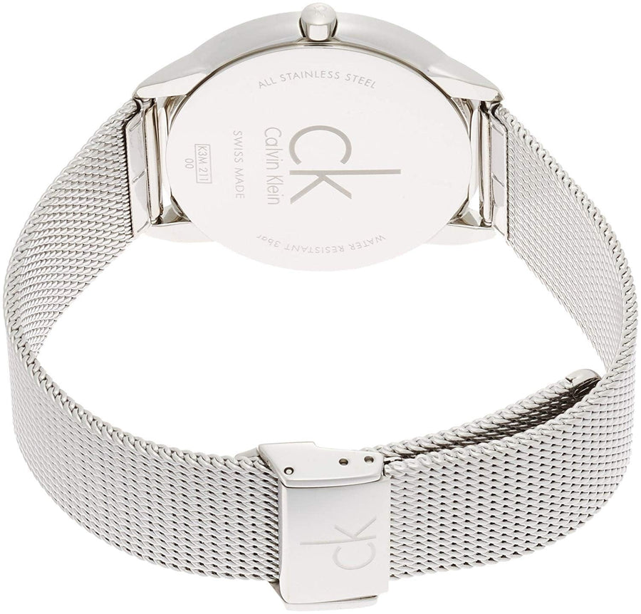 Calvin Klein Minimal Silver Dial Silver Mesh Bracelet Watch for Men - K3M2112Z
