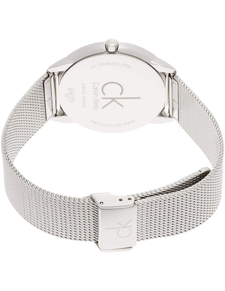Calvin Klein Minimal Silver Dial Silver Mesh Bracelet Watch for Men - K3M2112Z