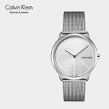 Calvin Klein Minimal Silver Dial Silver Mesh Bracelet Watch for Men - K3M2112Z