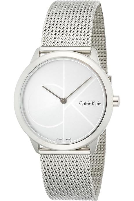 Calvin Klein Minimal Silver Dial Silver Mesh Bracelet Watch for Men - K3M211Y6