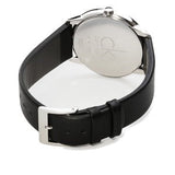 Calvin Klein Minimalist White Dial Black Leather Strap Watch for Men - K3M211C6