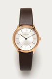 Calvin Klein Minimal White Dial Brown Leather Strap Watch for Women - K3M226G6