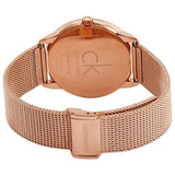 Calvin Klein Minimal White Dial Rose Gold Mesh Bracelet Watch for Men - K3M21626
