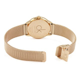 Calvin Klein Minimal White Dial Rose Gold Mesh Bracelet Watch for Women - K3M22626