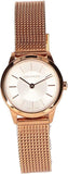 Calvin Klein Minimal White Dial Rose Gold Mesh Bracelet Watch for Women - K3M23626