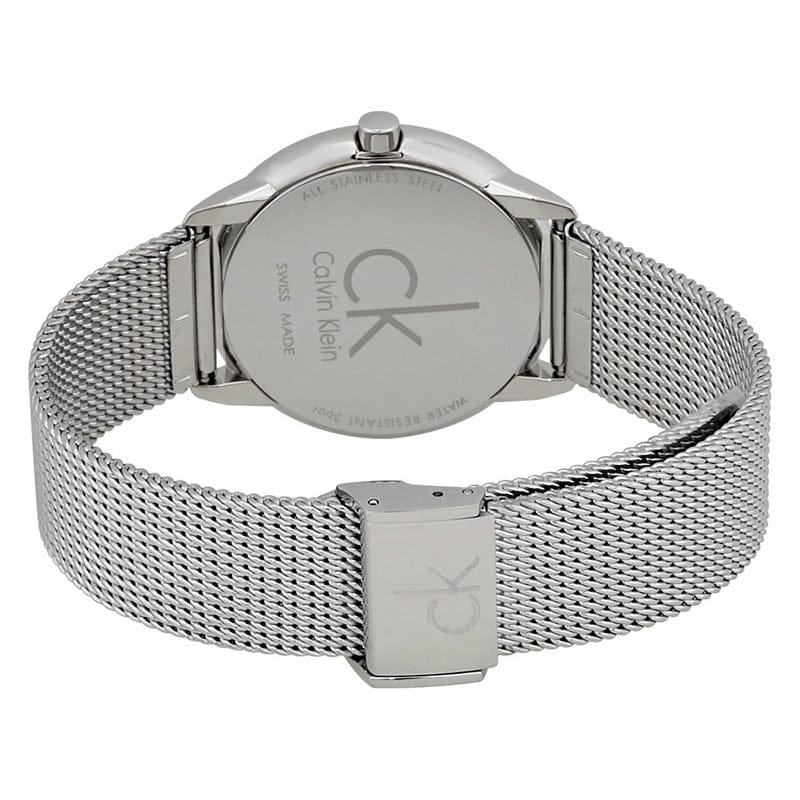 Calvin Klein Minimal White Dial Silver Mesh Bracelet Watch for Men - K3M2112Y
