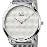 Calvin Klein Minimal White Dial Silver Mesh Bracelet Watch for Men - K3M2112Y