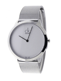 Calvin Klein Minimal White Dial Silver Mesh Bracelet Watch for Men - K3M2112Y