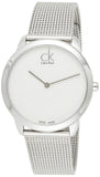 Calvin Klein Minimal White Dial Silver Mesh Bracelet Watch for Men - K3M2112Y