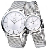 Calvin Klein Minimal White Dial Silver Mesh Bracelet Watch for Men - K3M22126