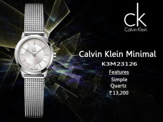 Calvin Klein Minimal White Dial Silver Mesh Bracelet Watch for Women - K3M23126