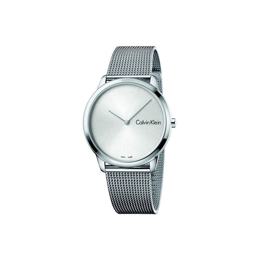 Calvin Klein Minimal SIlver Dial Silver Mesh Bracelet Watch for Women - K3M221Y6