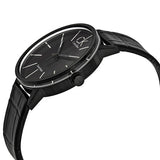 Calvin Klein Post Minimal Black Dial Black Leather Strap Watch for Men - K7621401