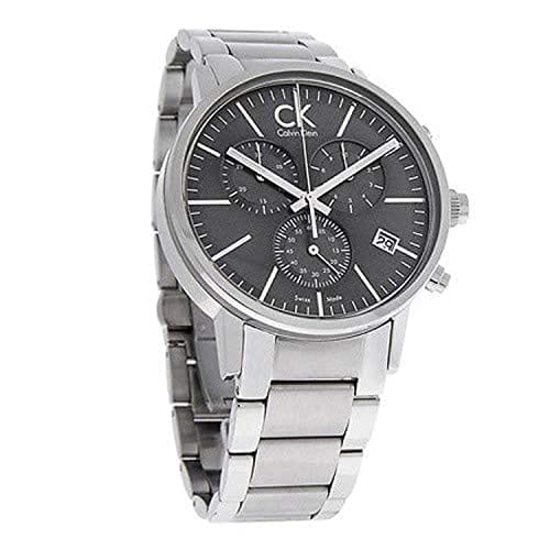 Calvin Klein Post Minimal Chronograph Black Dial Silver Steel Strap Watch for Men - K7627161