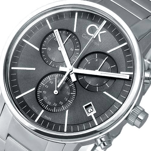 Calvin Klein Post Minimal Chronograph Black Dial Silver Steel Strap Watch for Men - K7627161