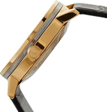 Calvin Klein Post Minimal Gold  Dial Black Leather Strap Watch For Men - K7621501