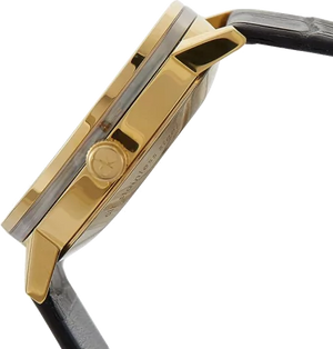 Calvin Klein Post Minimal Rose Gold Dial Black Leather Strap Watch For Men - K7622201