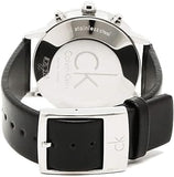 Calvin Klein Post Minimal White Dial Black Leather Strap Watch for Men - K7627120