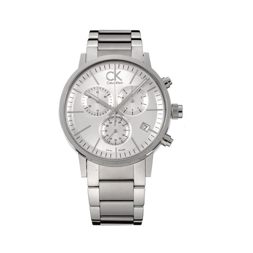 Calvin Klein Post Minimal White Dial Silver Steel Strap Watch for Men - K7627126