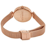 Calvin Klein Authentic Silver Dial Rose Gold Mesh Bracelet Watch for Women - K8G23626