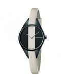 Calvin Klein Rebel Cream Black Dial Cream Leather Strap Watch for Women - K8P237X1