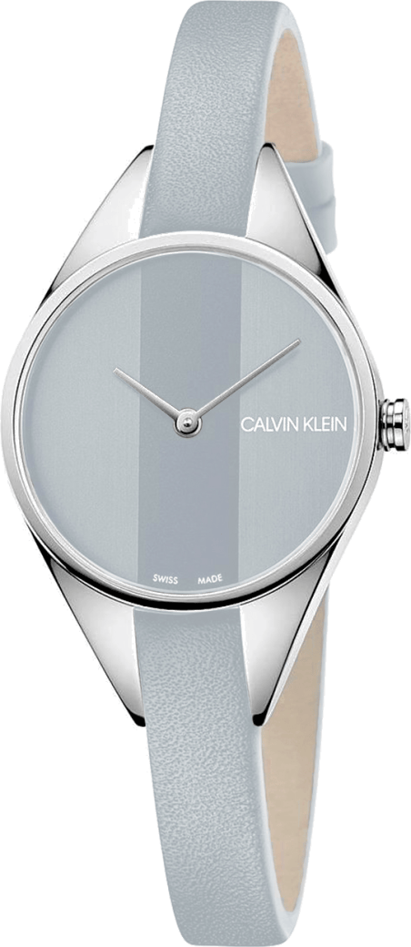 Calvin Klein Rebel Grey Dial Grey Leather Strap Watch for Women - K8P231Q4