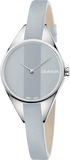 Calvin Klein Rebel Grey Dial Grey Leather Strap Watch for Women - K8P231Q4