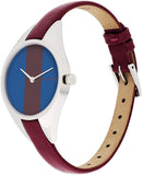 Calvin Klein Rebel Blue Maroon Dial Maroon Leather Strap Watch for Women - K8P231UN