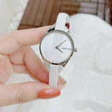 Calvin Klein Rebel White Dial White Leather Strap Watch for Women - K8P231L6