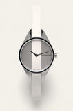 Calvin Klein Rebel White Dial White Leather Strap Watch for Women - K8P231L6