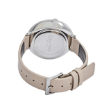 Calvin Klein Rise White Beige Dial Beige Leather Strap Watch for Women - K7A231XH