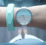 Calvin Klein Rise White Grey Dial White Leather Strap Watch for Women - K7A231L6