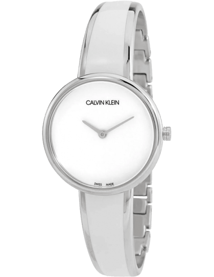 Calvin Klein Seduce White Dial Two Tone Steel Strap Watch for Women - K4E2N116